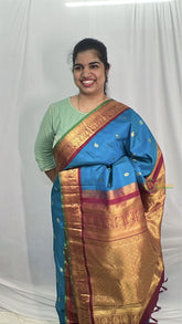 Firosa Ganga Jamanu Border Korvai Pure Silk Saree - VS3999